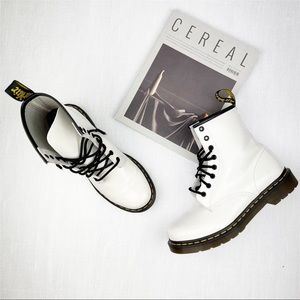 Dr Martens 1460 White Lace Up Boots